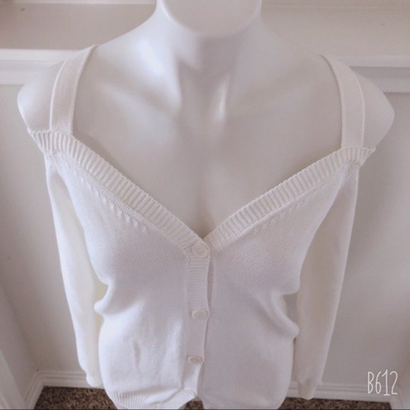 Massimo Dutti Sweater Cold-Shoulder Button-Front(Made in Italy) Size L New w/Tag - Picture 3 of 12